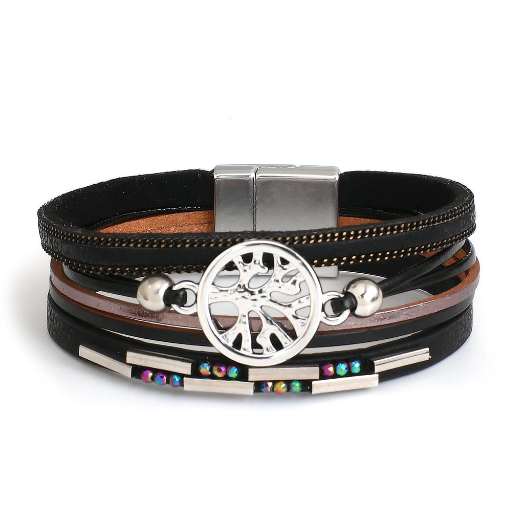 Men's Vintage Life Tree Leather Bracelet