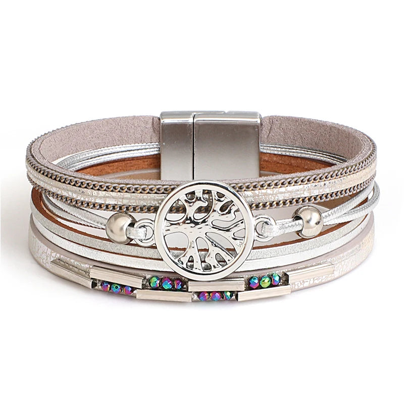 Men's Vintage Life Tree Leather Bracelet