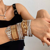 Stainless Steel Bracelet Punk Inlaid Rhinestone