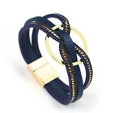 Leather Bracelets for Women Circle Bowknot Wrap Bracelet Charm Jewelry