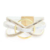 Leather Bracelets for Women Circle Bowknot Wrap Bracelet Charm Jewelry