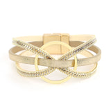 Leather Bracelets for Women Circle Bowknot Wrap Bracelet Charm Jewelry