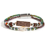 Double Layer Sequins Bracelet Boho Charm Crystal Beaded Bracelets