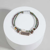 Double Layer Sequins Bracelet Boho Charm Crystal Beaded Bracelets