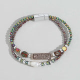 Double Layer Sequins Bracelet Boho Charm Crystal Beaded Bracelets