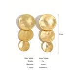 Geometric Disc Drop Earrings for Women Silver Statement Jewelry