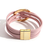 Circle Cross Bracelet for Women Multilayer Wrap Leather Bracelets & Bangles