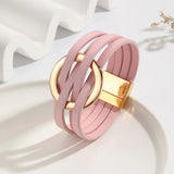 Circle Cross Bracelet for Women Multilayer Wrap Leather Bracelets & Bangles