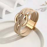 Circle Cross Bracelet for Women Multilayer Wrap Leather Bracelets & Bangles