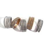 Silver Leather Bracelet Charm Cross Multilayer Crystal Metal Chain Wrap