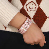 Arrow Leather Bracelet Glitter Filled Multilayer Wrap Charm Jewelry