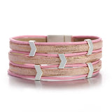 Arrow Leather Bracelet Glitter Filled Multilayer Wrap Charm Jewelry