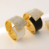 Rhinestone Leather Splicing Bangle for Women Punk Bracelet