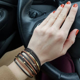 Boho Multilayer Khaki Leather Bracelets for Women