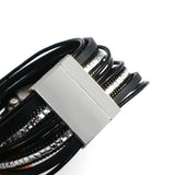 Metal Charm Beads Leather Bracelet for Women Multilayer Wrap Bangle