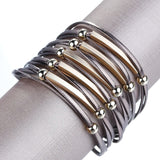 Bohemian Multilayer Cross Leather Bracelet for Women