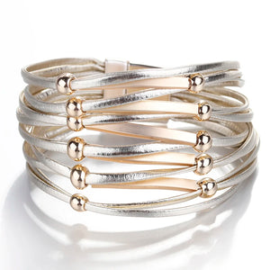 Bohemian Multilayer Cross Leather Bracelet for Women