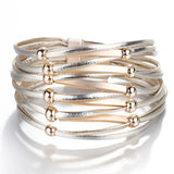 Bohemian Multilayer Cross Leather Bracelet for Women