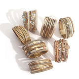 Khaki Leather Wrap Bracelet for Women Boho Magnet Clasp Crystal Chain