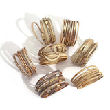 Khaki Leather Wrap Bracelet for Women Boho Magnet Clasp Crystal Chain