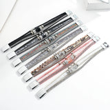 Crystal Beads Charm Leather Bracelets for Women Rhinestone Wrap Bracelet