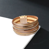 Boho Rhinestone Wrap Bracelet for Women