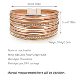 Boho Rhinestone Wrap Bracelet for Women