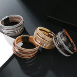 Boho Rhinestone Wrap Bracelet for Women