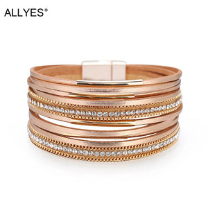 Boho Rhinestone Wrap Bracelet for Women