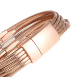 Metal Charm Leather Bracelet Minimalist Multilayer Wrap Bangle