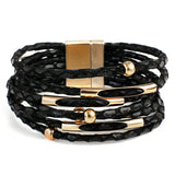 Exaggerated Snake Pattern Leather Bracelet Multilayer Wrap Bangle