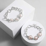 Boho Charm Hollow Circle Silver Chain Bracelet