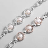 Boho Charm Hollow Circle Silver Chain Bracelet