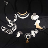 Geometric Heart Circle Choker Necklace Bohemian Charm Leather Pendant