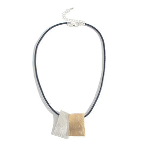 Geometric Heart Circle Choker Necklace Bohemian Charm Leather Pendant