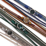 Boho Crystal Bead Leather Bracelet for Women Multilayer Wrap Bracelets