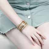 Vintage Ginkgo Leaf Leather Bracelets for Women Tree of Life Pendant Crystal Mul