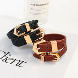 Vintage Snake Skin Pattern Leather Bracelet for Women