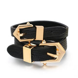 Vintage Snake Skin Pattern Leather Bracelet for Women