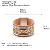 Crystal Sequins Paved Wide Cuff Bracelet