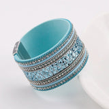 Crystal Sequins Paved Wide Cuff Bracelet