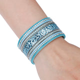 Crystal Sequins Paved Wide Cuff Bracelet