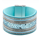 Crystal Sequins Paved Wide Cuff Bracelet