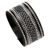 Crystal Sequins Paved Wide Cuff Bracelet