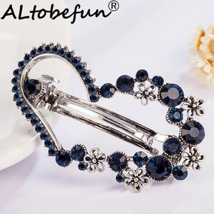 Crystal Floral Barrettes Hair Clips for Ladies Girls Jewelry Bridal Hairpins