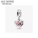 100% 925 Sterling Silver Heart Bracelet for Women DIY Charm Jewelry