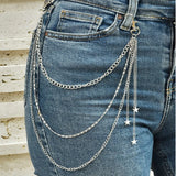 Alloy Multilayer Tassel Star Waist Chain Belt Body Jewelry