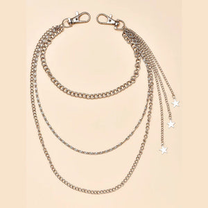 Alloy Multilayer Tassel Star Waist Chain Belt Body Jewelry