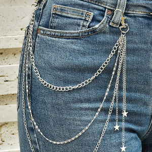 Alloy Multilayer Tassel Star Waist Chain Belt Body Jewelry