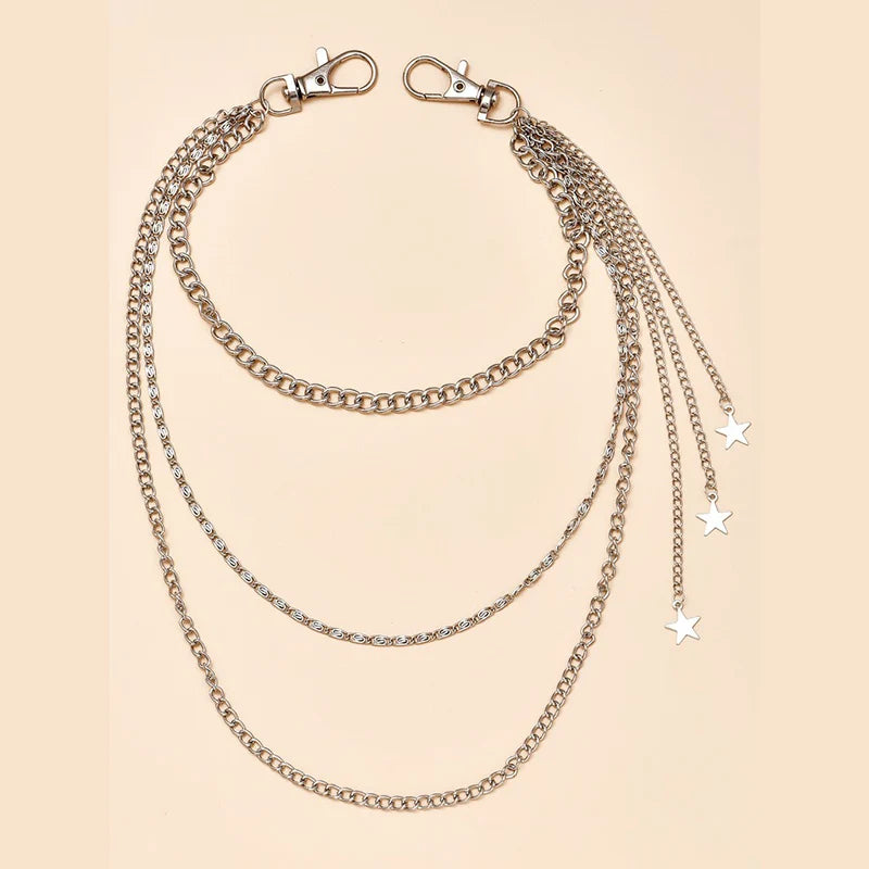 Alloy Multilayer Tassel Star Waist Chain Belt Body Jewelry